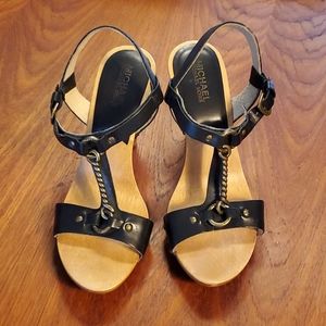 Wooden Michael Kors platform heels